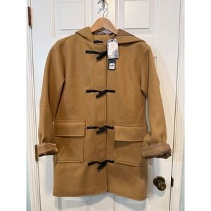 Classic Duffle coat Camel Color Toggle Hooded Warm Winter Outerwear XS‎ M